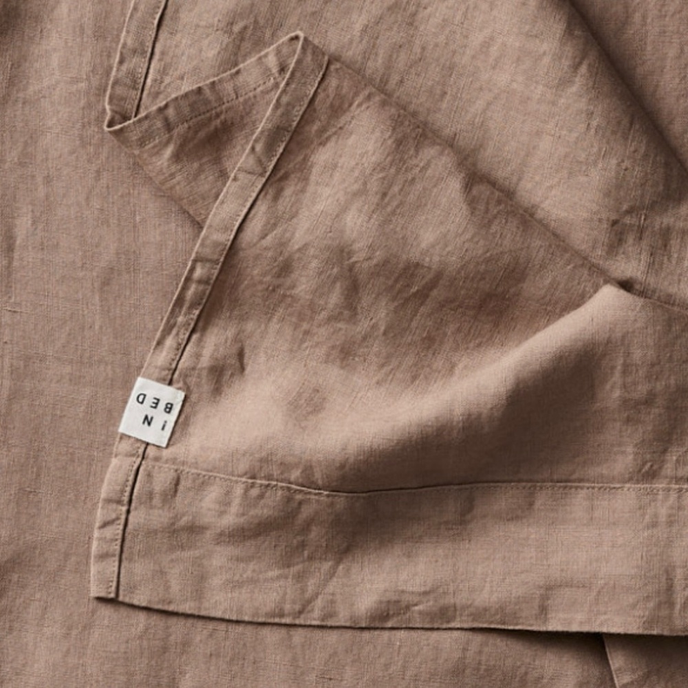 IN BED 100% Linen King Flat Sheet in Chestnut